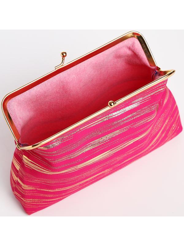Косметичка на фермуаре, цвет малиновый