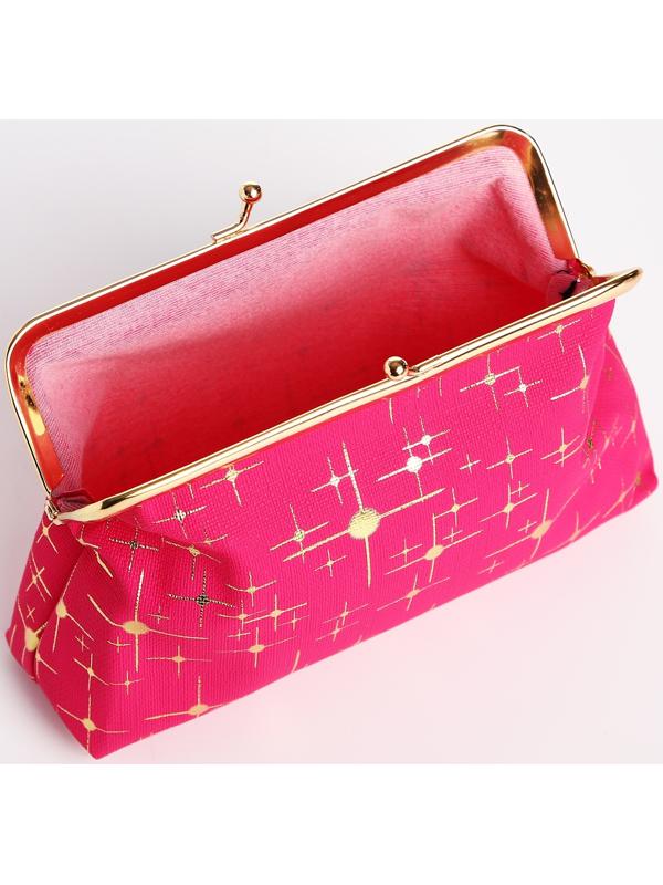 Косметичка на фермуаре, цвет малиновый