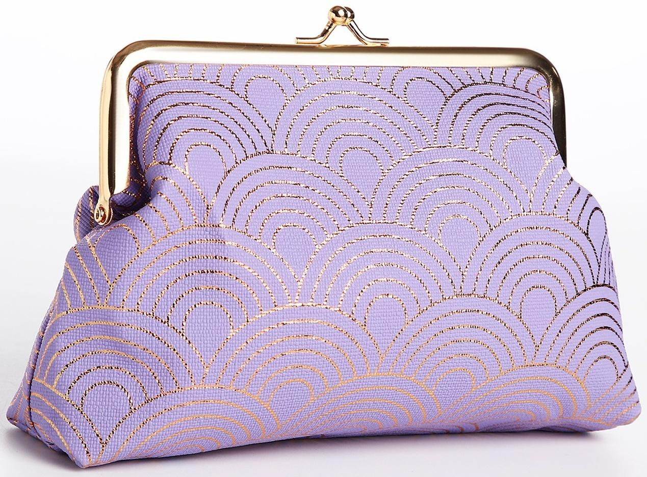 Косметичка на фермуаре, цвет сиреневый