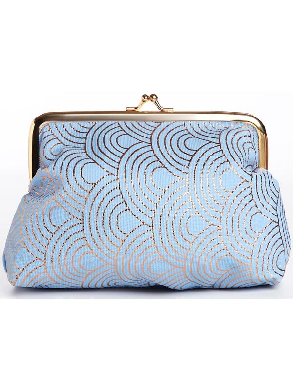 Косметичка на фермуаре, цвет голубой