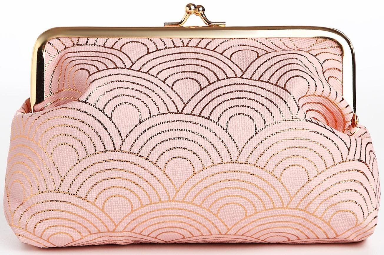 Косметичка на фермуаре, цвет розовый