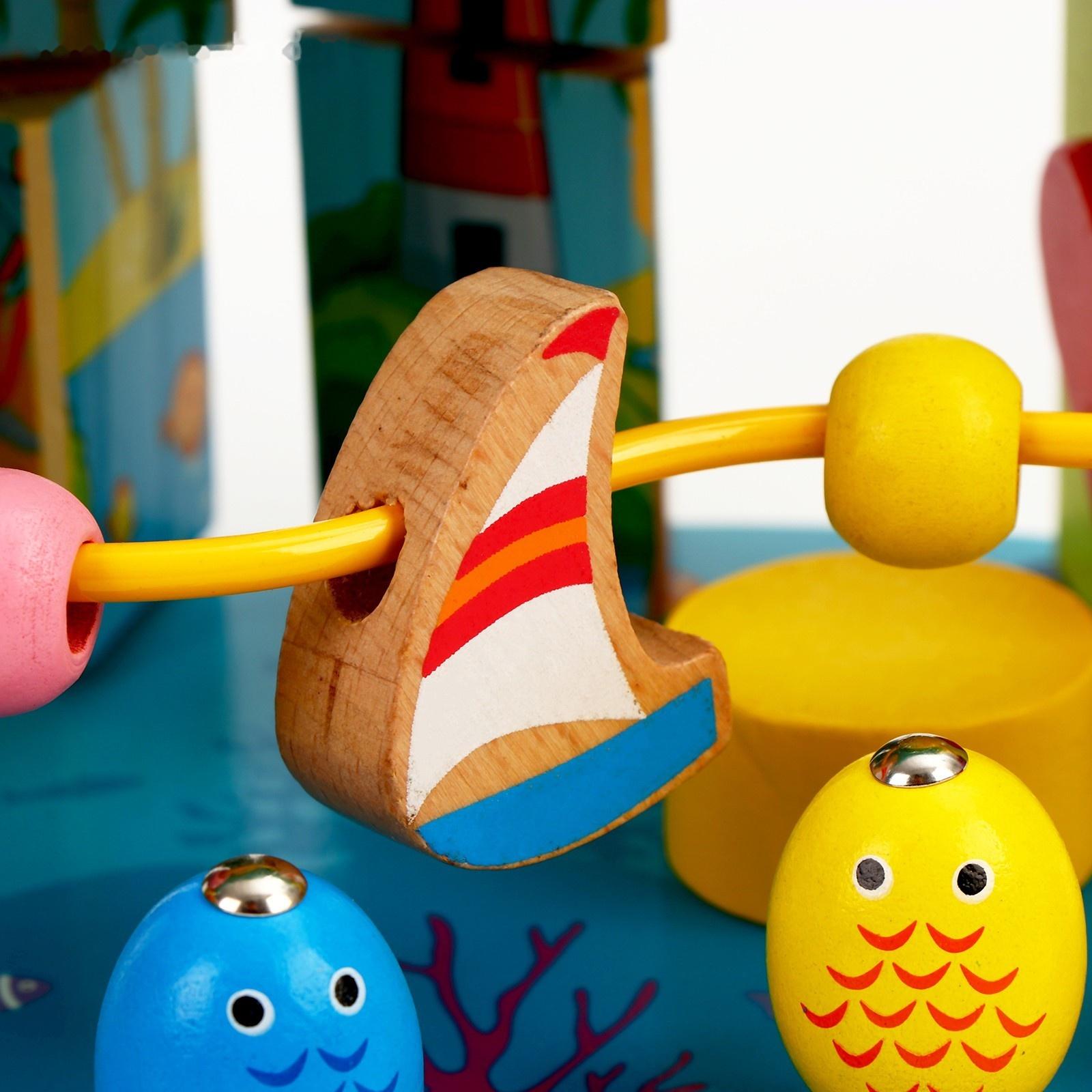 Логический центр 3 в 1 Стучалка + Рыбалка + Серпантинка «Море» 16 × 26 × 13,5 см