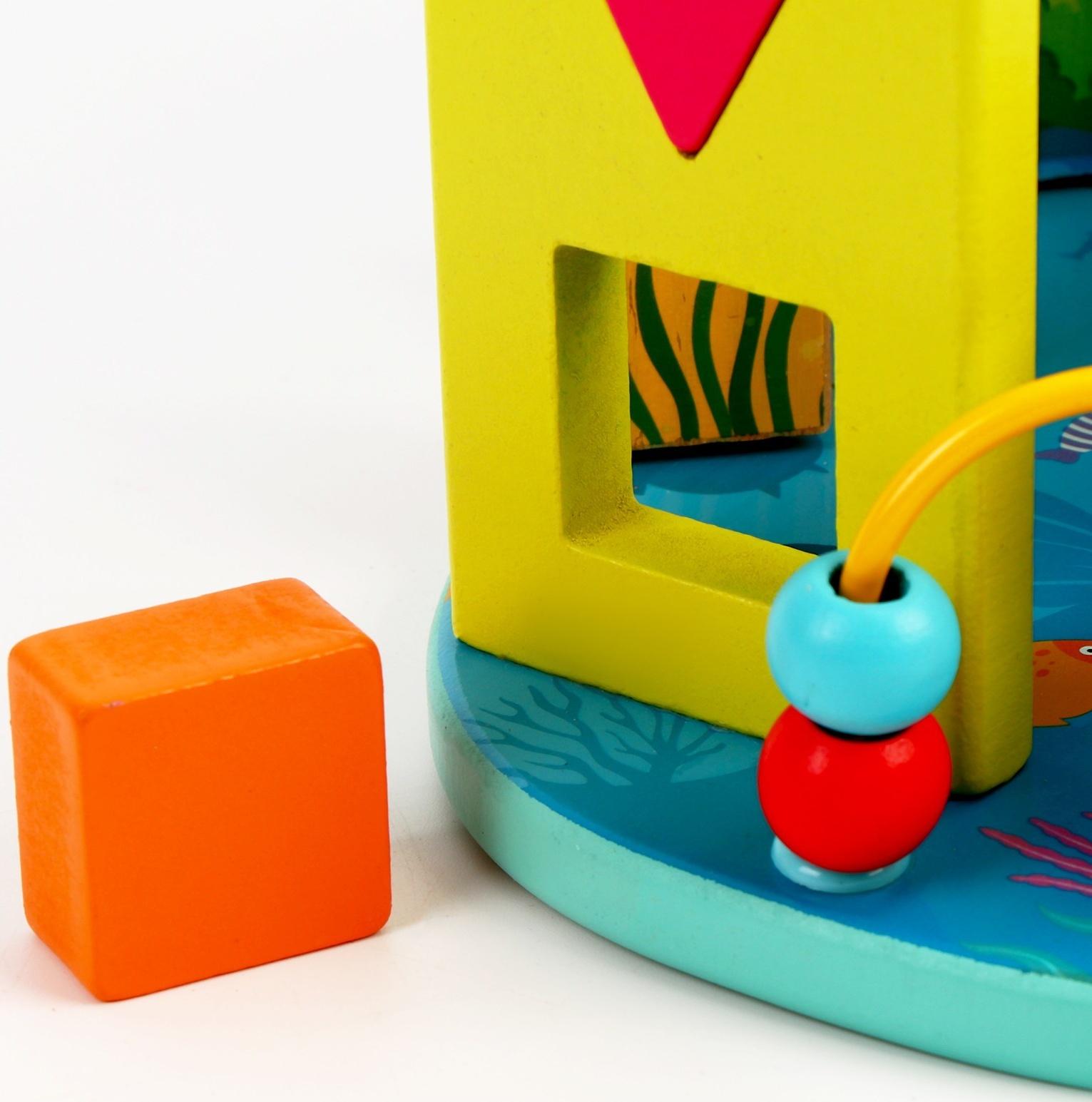 Логический центр 3 в 1 Стучалка + Рыбалка + Серпантинка «Море» 16 × 26 × 13,5 см