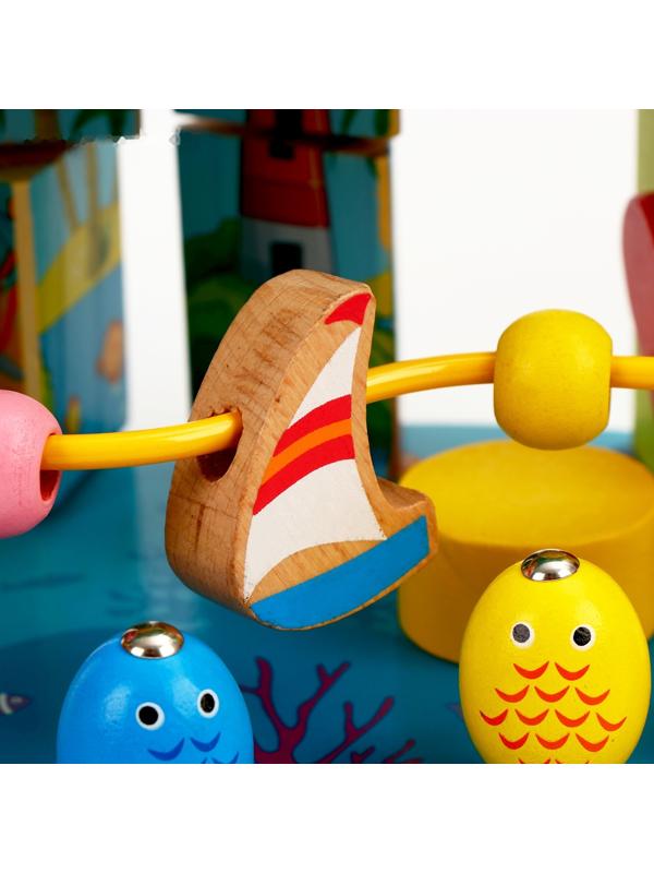 Логический центр 3 в 1 Стучалка + Рыбалка + Серпантинка «Море» 16 × 26 × 13,5 см