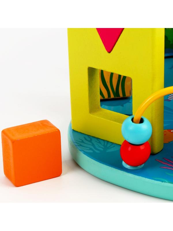 Логический центр 3 в 1 Стучалка + Рыбалка + Серпантинка «Море» 16 × 26 × 13,5 см