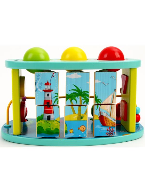 Логический центр 3 в 1 Стучалка + Рыбалка + Серпантинка «Море» 16 × 26 × 13,5 см