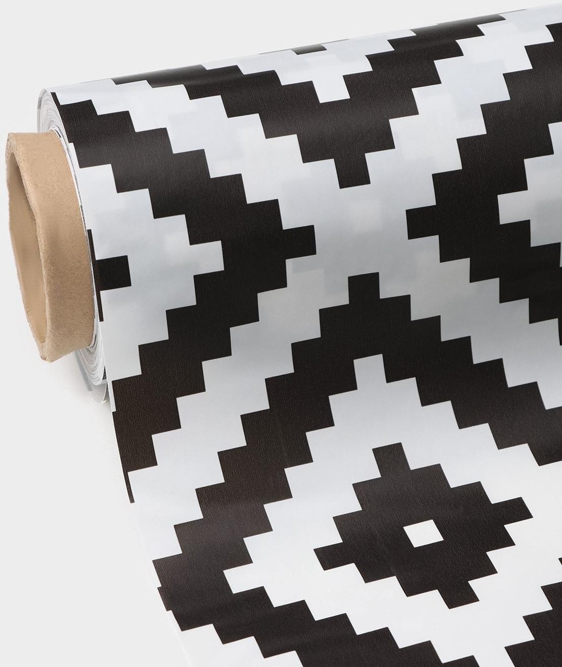 Клеёнка на стол на нетканой основе Доляна «Геометрия», ширина 140 см, рулон 20 м, цвет белый