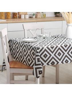 Клеёнка на стол на нетканой основе Доляна «Геометрия», ширина 140 см, рулон 20 м, цвет белый