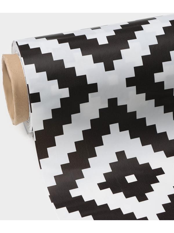 Клеёнка на стол на нетканой основе Доляна «Геометрия», ширина 140 см, рулон 20 м, цвет белый