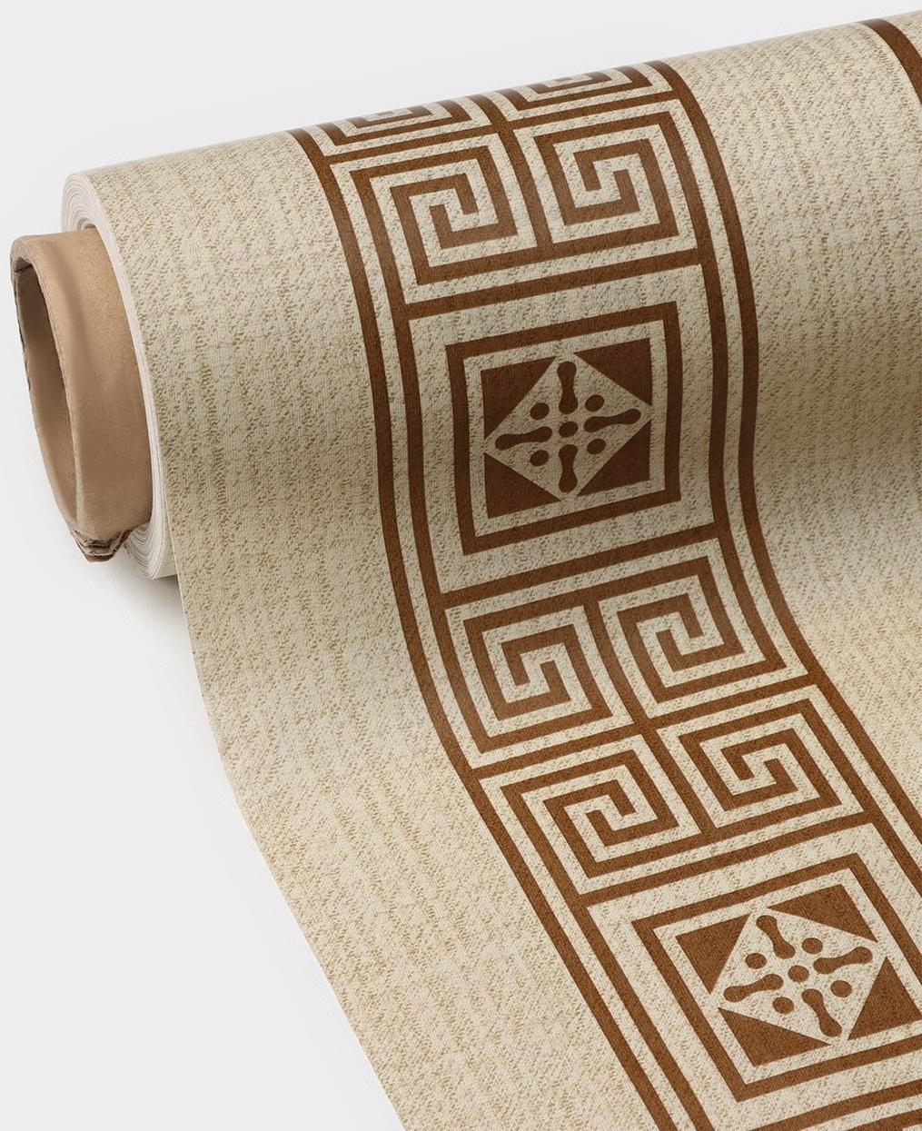 Клеёнка на стол на нетканой основе Доляна «Афины», ширина 140 см, рулон 20 м, цвет коричневый