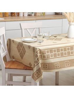 Клеёнка на стол на нетканой основе Доляна «Афины», ширина 140 см, рулон 20 м, цвет коричневый