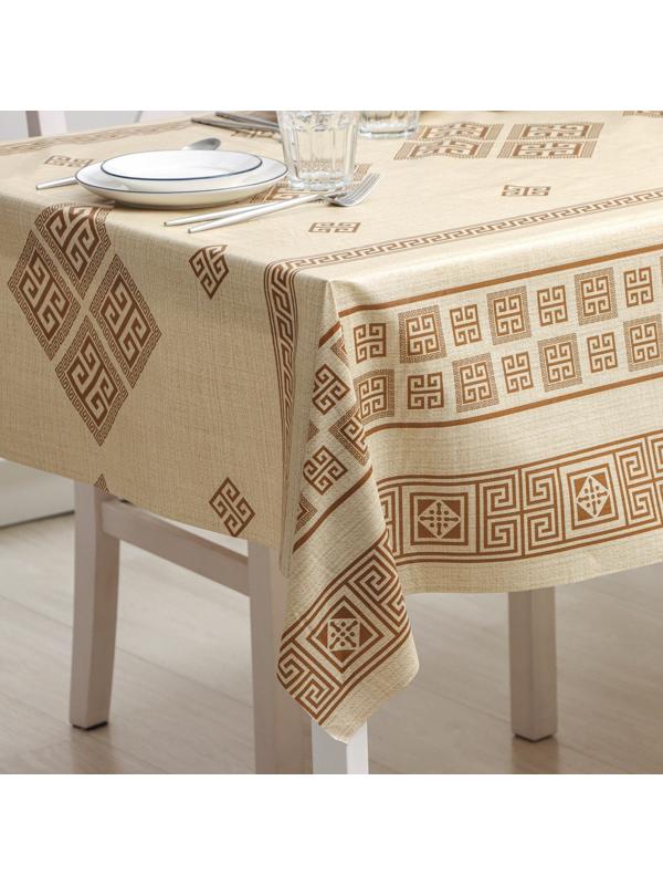 Клеёнка на стол на нетканой основе Доляна «Афины», ширина 140 см, рулон 20 м, цвет коричневый