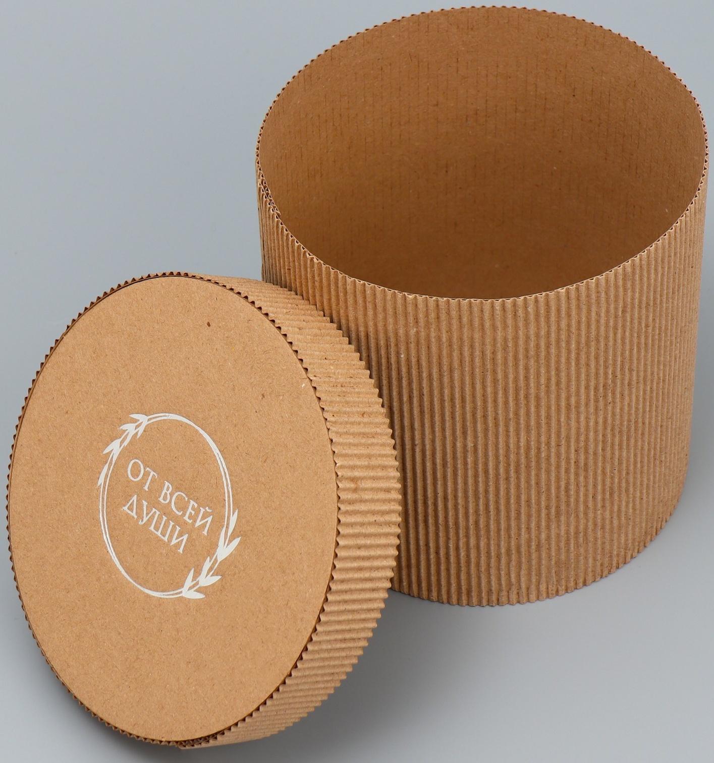 Шляпная коробка из микрогофры «От всей души», 15 х 15 см