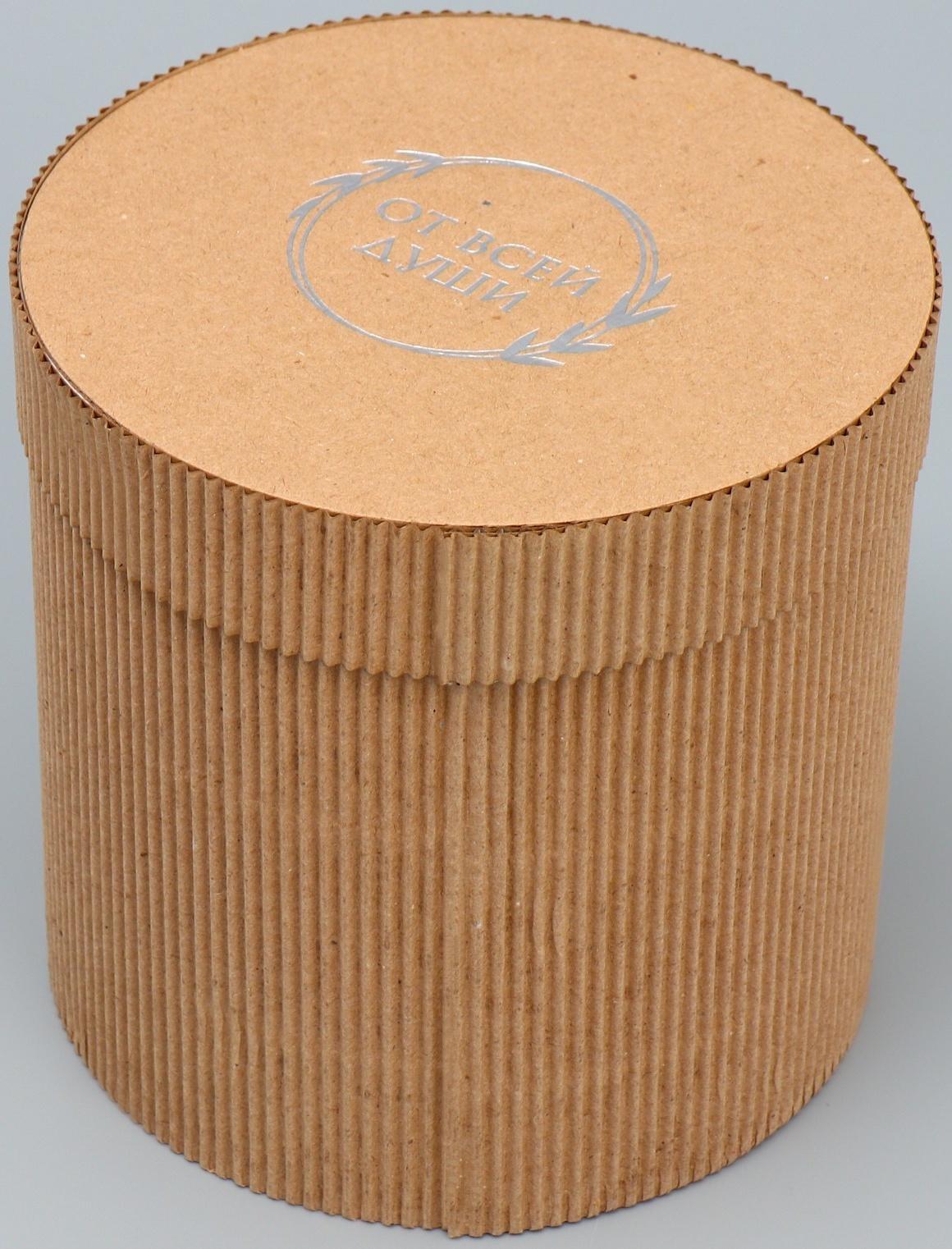 Шляпная коробка из микрогофры «От всей души», 15 х 15 см