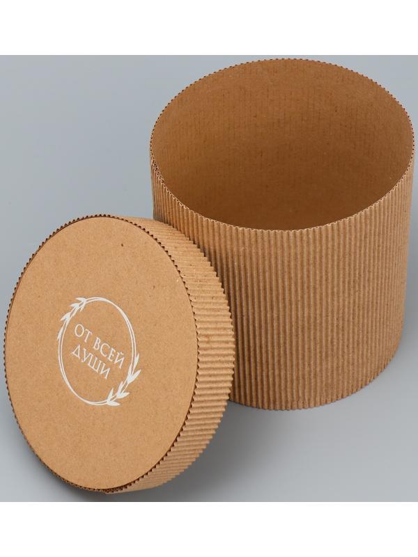 Шляпная коробка из микрогофры «От всей души», 15 х 15 см