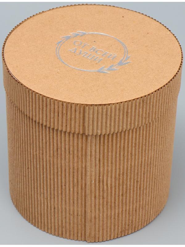 Шляпная коробка из микрогофры «От всей души», 15 х 15 см