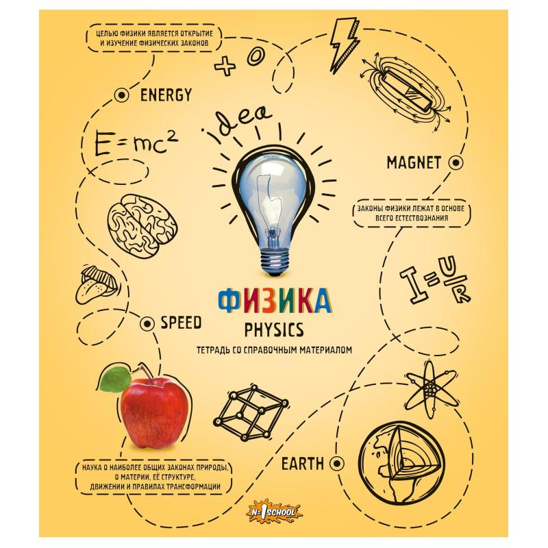 Тетрадь предметная №1 School Ребус 48л А5, клетка ФИЗИКА, 73847