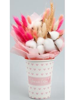 Стакан для цветов «Сердца», 8,5 х 13 х 6 см