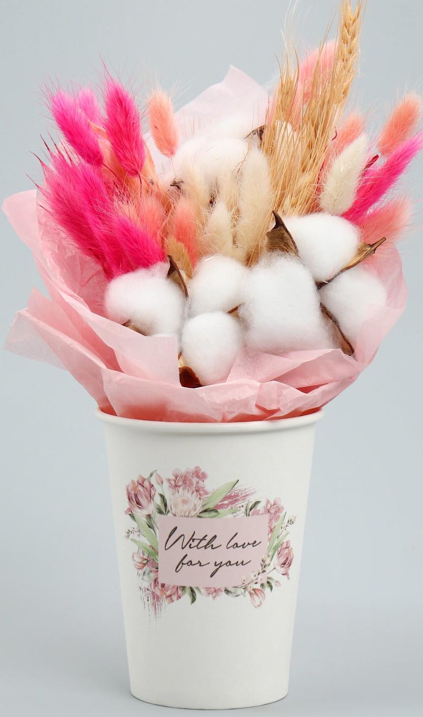 Стакан для цветов «Рамка цветочки», 350 мл