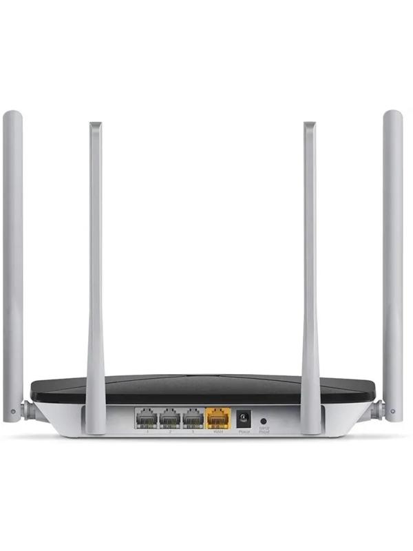 Wi-Fi роутер Mercusys  AC12, AC1200, 1167 Мбит/с, 3 порта 100 Мбит/с, чёрный