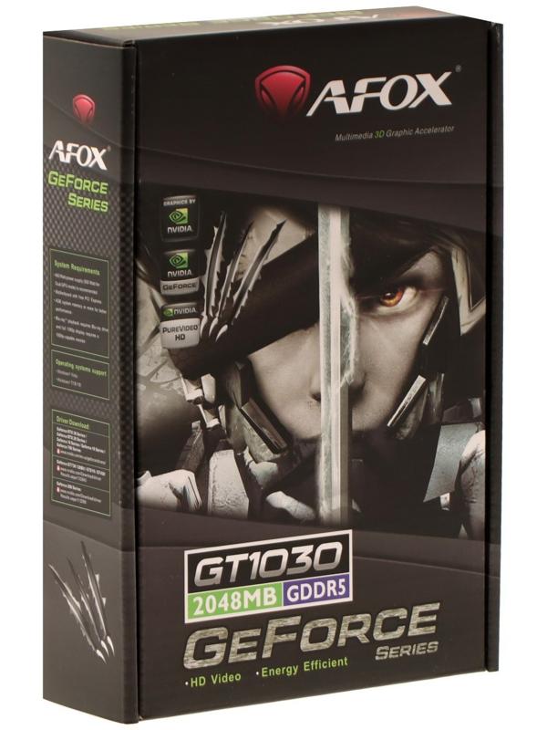Видеокарта Afox GT1030, 2Гб, 64bit, GDDR5, DVI, HDMI, HDCP