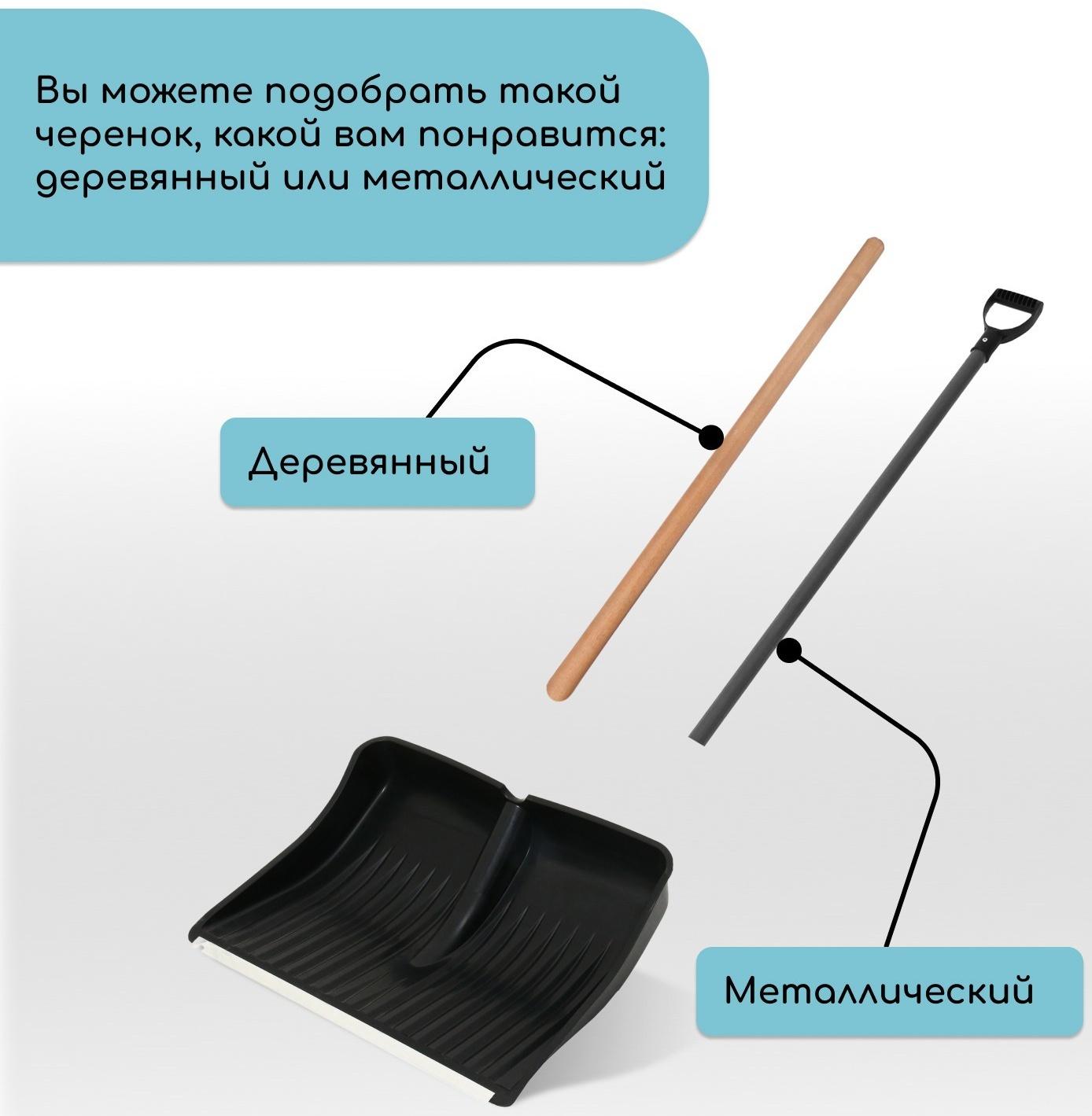 Ковш лопаты пластиковый, 390 × 500 мм, с оцинкованной планкой, тулейка 32 мм