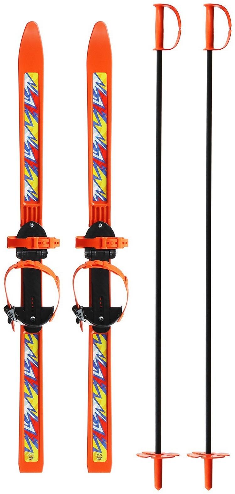 Комплект лыжный детский Snow Cat: лыжи 100 см, палки 100 см