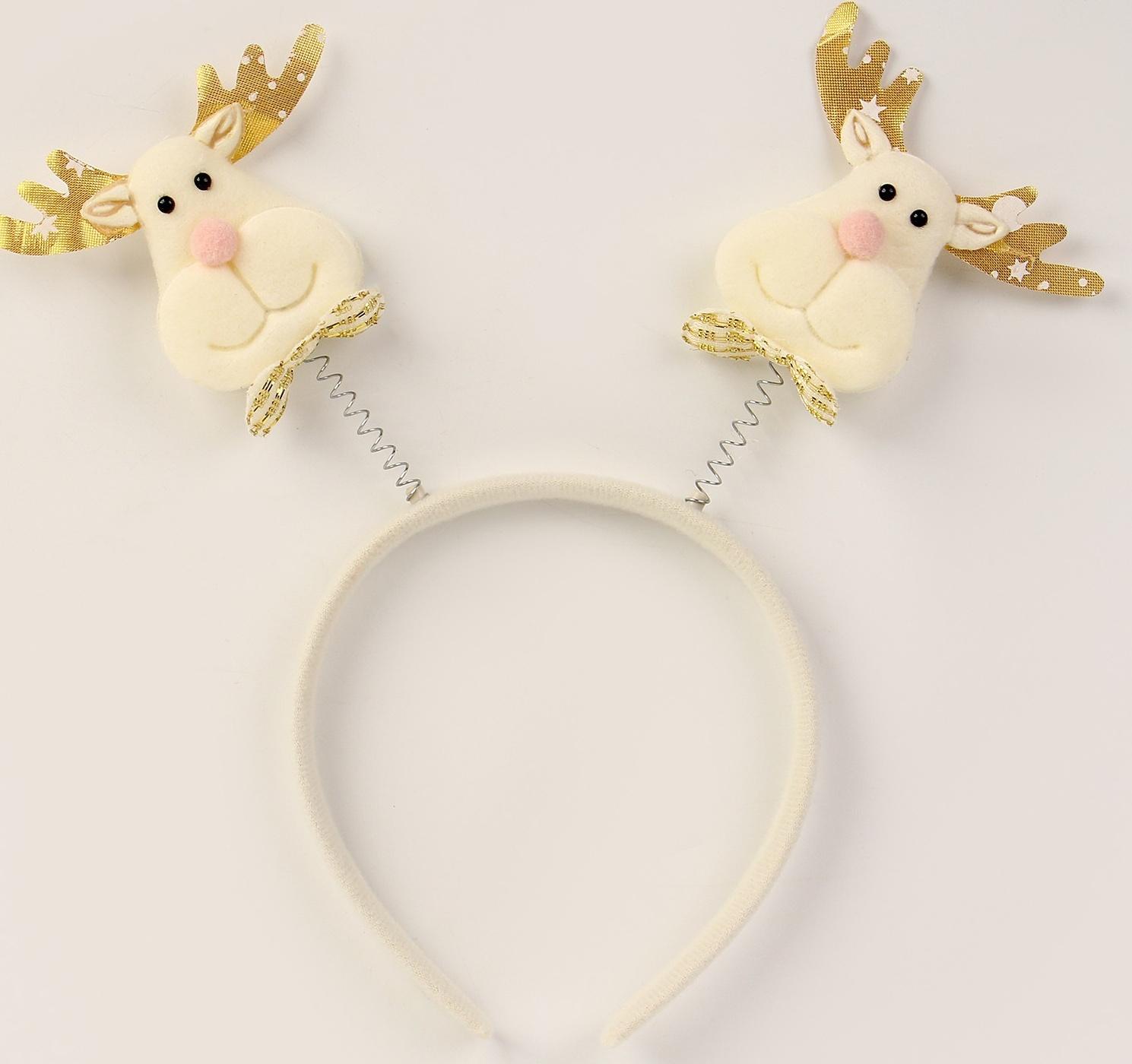 Карнавальный ободок «Олень», цвет золотой