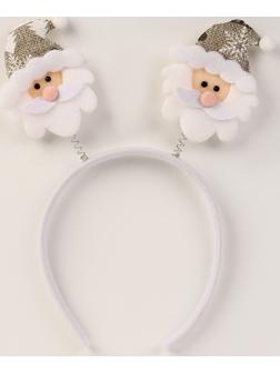 Карнавальный ободок «Дед мороз», цвет серебряный