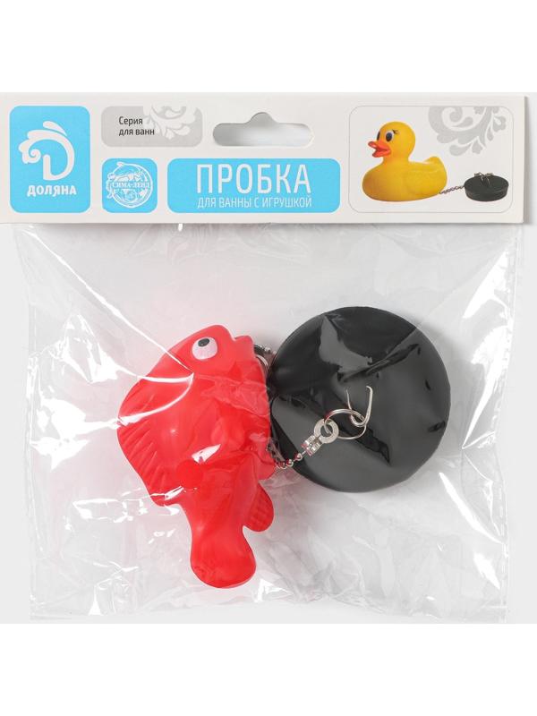 Пробка для ванны с игрушкой «Рыбка Немо», d=5,1 см, цвет красный