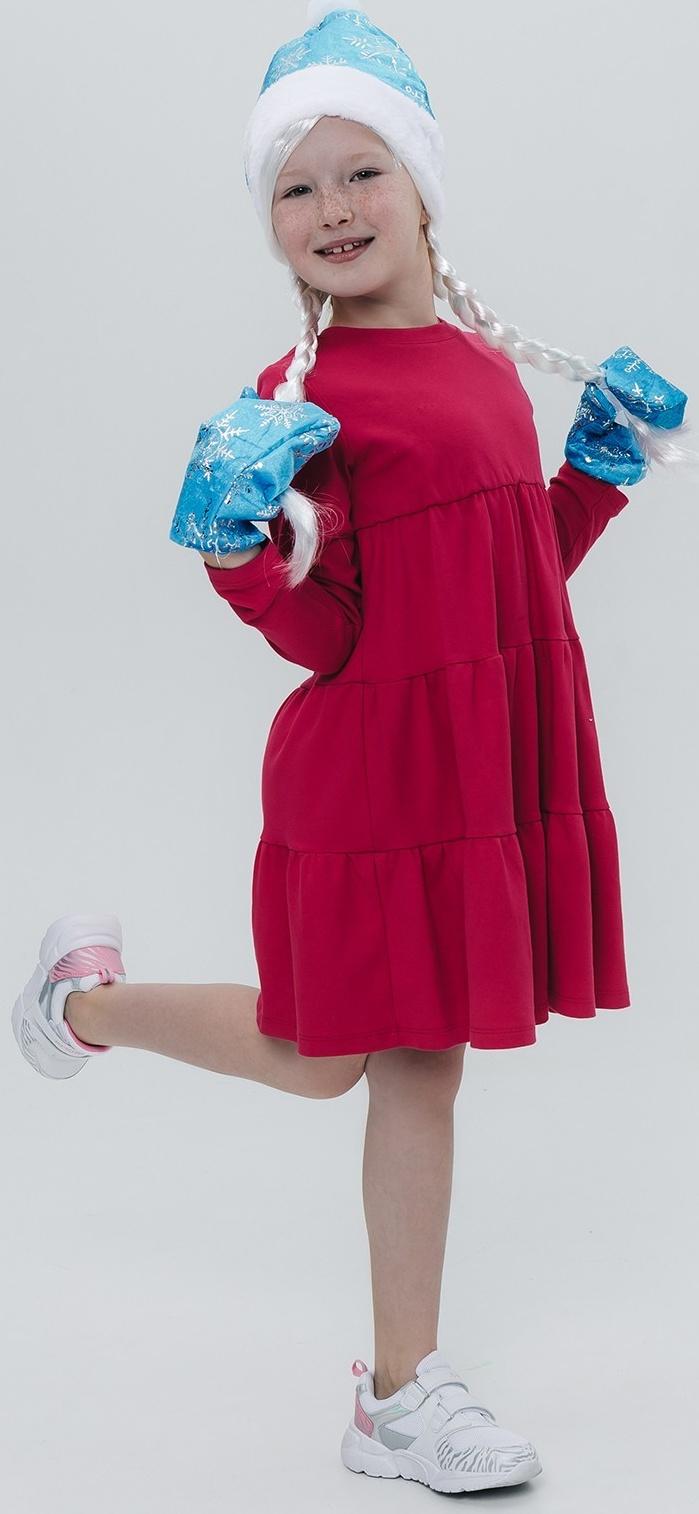 Карнавальный набор «Волшебная снегурочка»: шапка, варежки, парик с косичками, р. 56–58 см