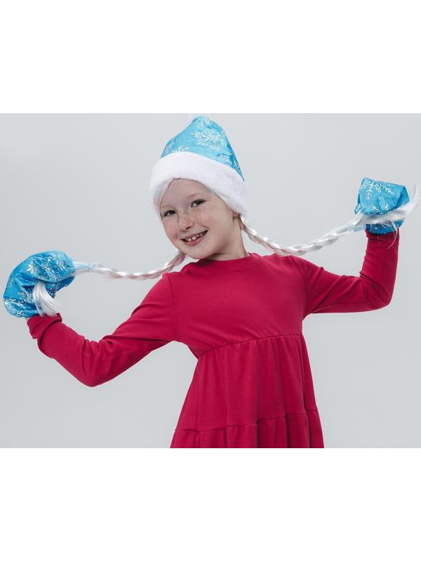 Карнавальный набор «Волшебная снегурочка»: шапка, варежки, парик с косичками, р. 56–58 см