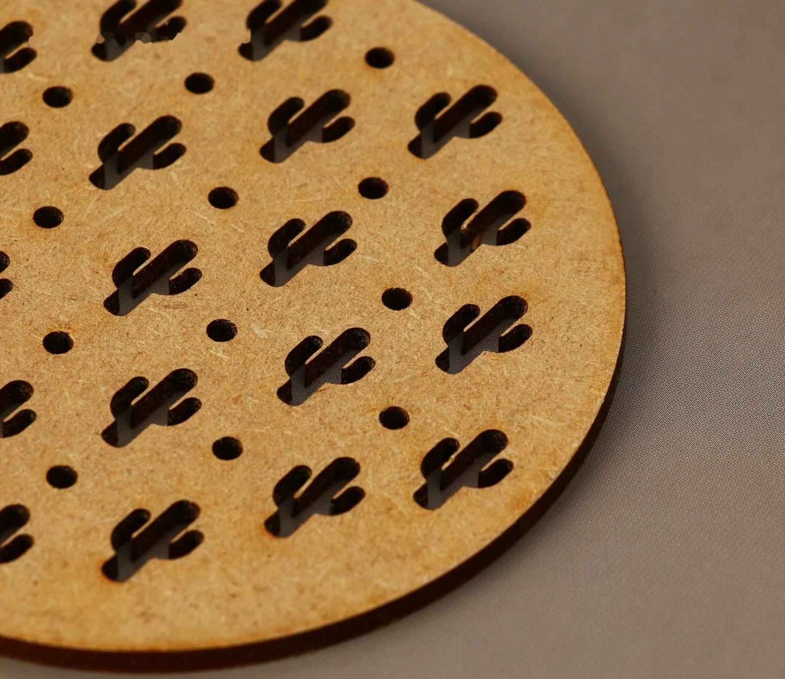 Подставка под кружку «Кактус», хдф, 9х9 см