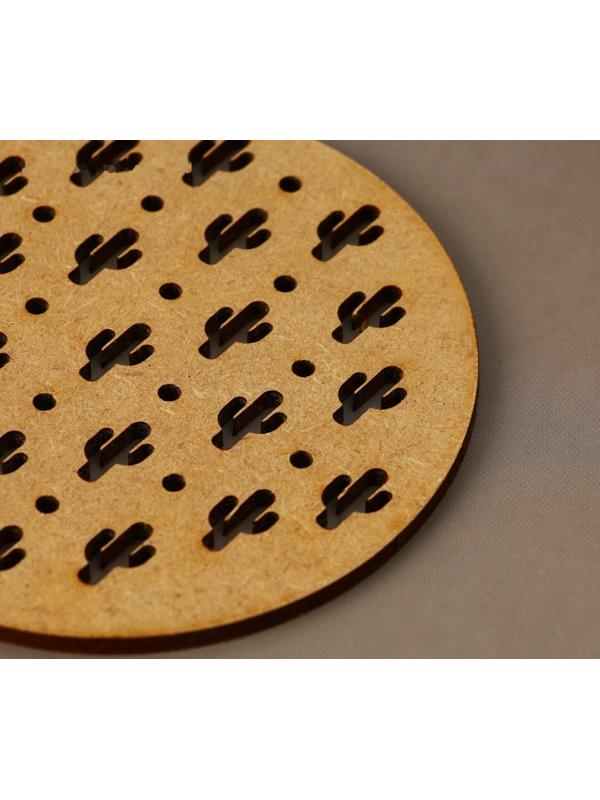 Подставка под кружку «Кактус», хдф, 9х9 см