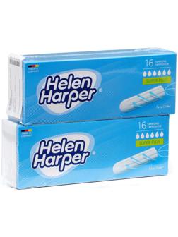 Тампоны безаппликаторные Helen Harper, Super Plus, 16 шт (2 упаковки)