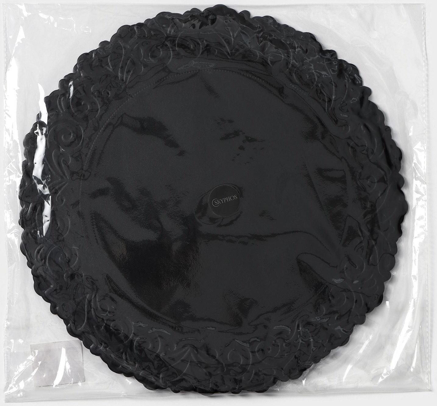 Набор салфеток сервировочных «Элоиза», d=37,5 см, 4 шт, цвет чёрный