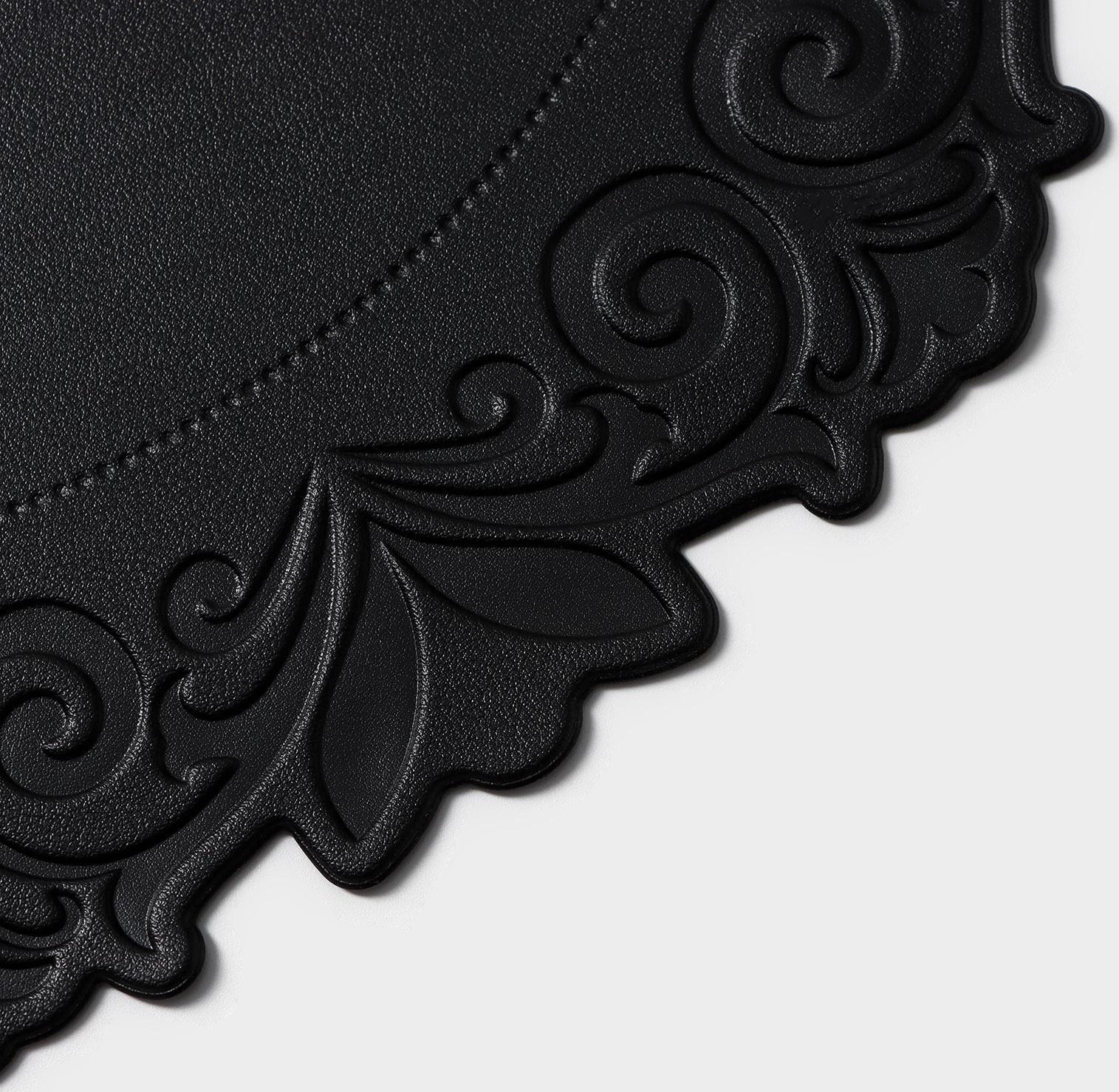 Набор салфеток сервировочных «Элоиза», d=37,5 см, 4 шт, цвет чёрный