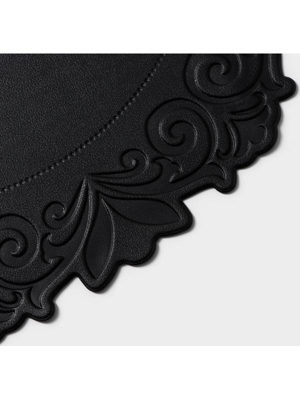 Набор салфеток сервировочных «Элоиза», d=37,5 см, 4 шт, цвет чёрный