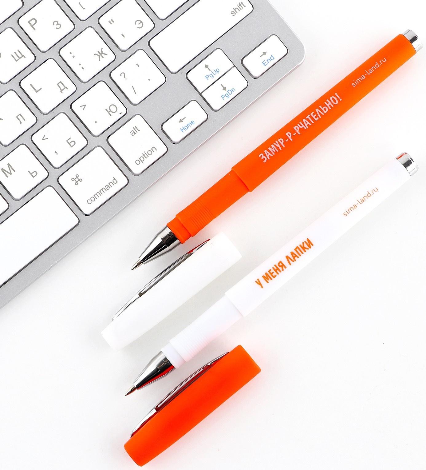 Ручка гелевая «Я бы написал поэму, но у меня лапки» 2 шт, чёрная паста