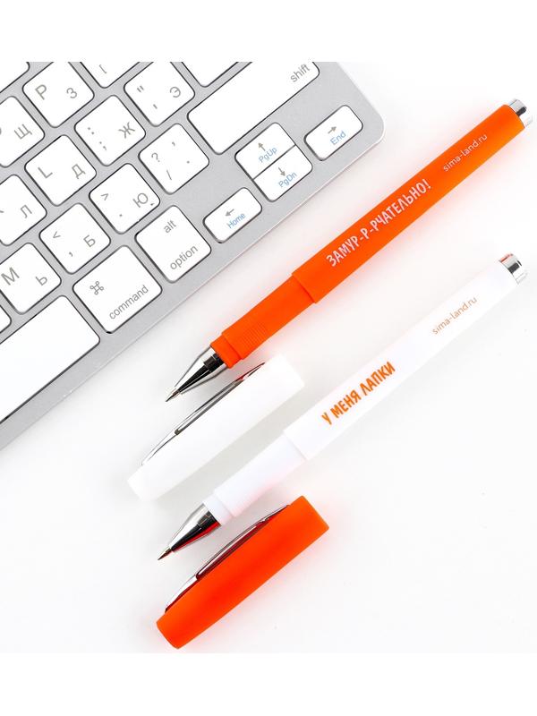 Ручка гелевая «Я бы написал поэму, но у меня лапки» 2 шт, чёрная паста