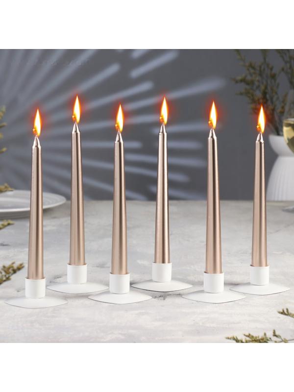 Набор Свечей античных, 1,9х 20 см, 6 штук, шампань