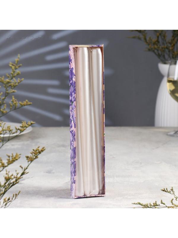 Набор Свечей античных, 2,2х 30 см, 4 штук, перламутровый металлик