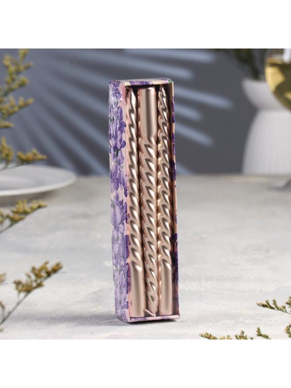 Набор Свечей витых, 1,9х 20 см, 6 штук, шампань