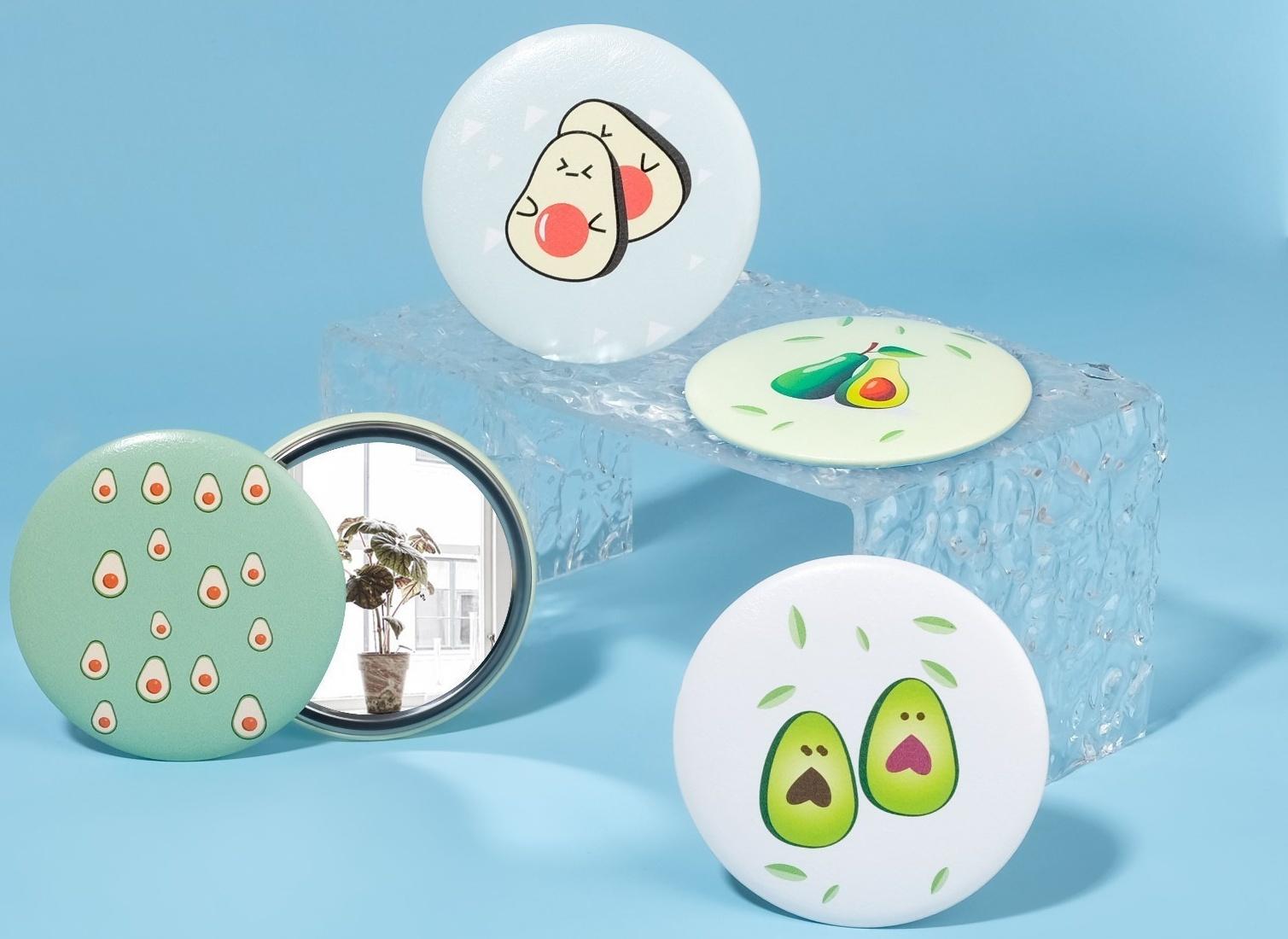 Зеркало «Авокадо», d 7,5 см, рисунок МИКС