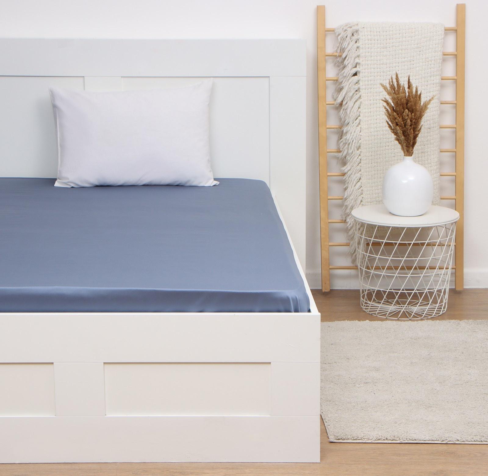 Простыня Этель Blue lake 200*215, 100% хлопок, мако-сатин, 114г/м2