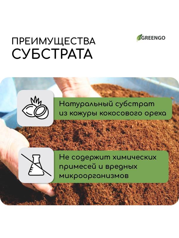 Субстрат кокосовый в брикете, 7 л, 30% чипсы и 70% торф, Greengo