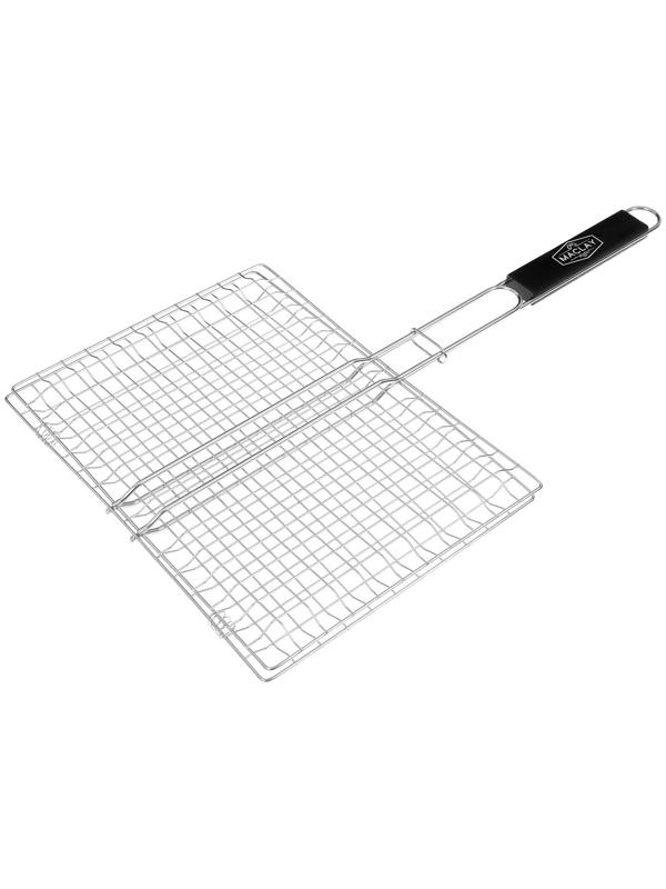 Решётка гриль Maclay Premium, 57х34х25 см, для рыбы, двойная, нержавеющая сталь