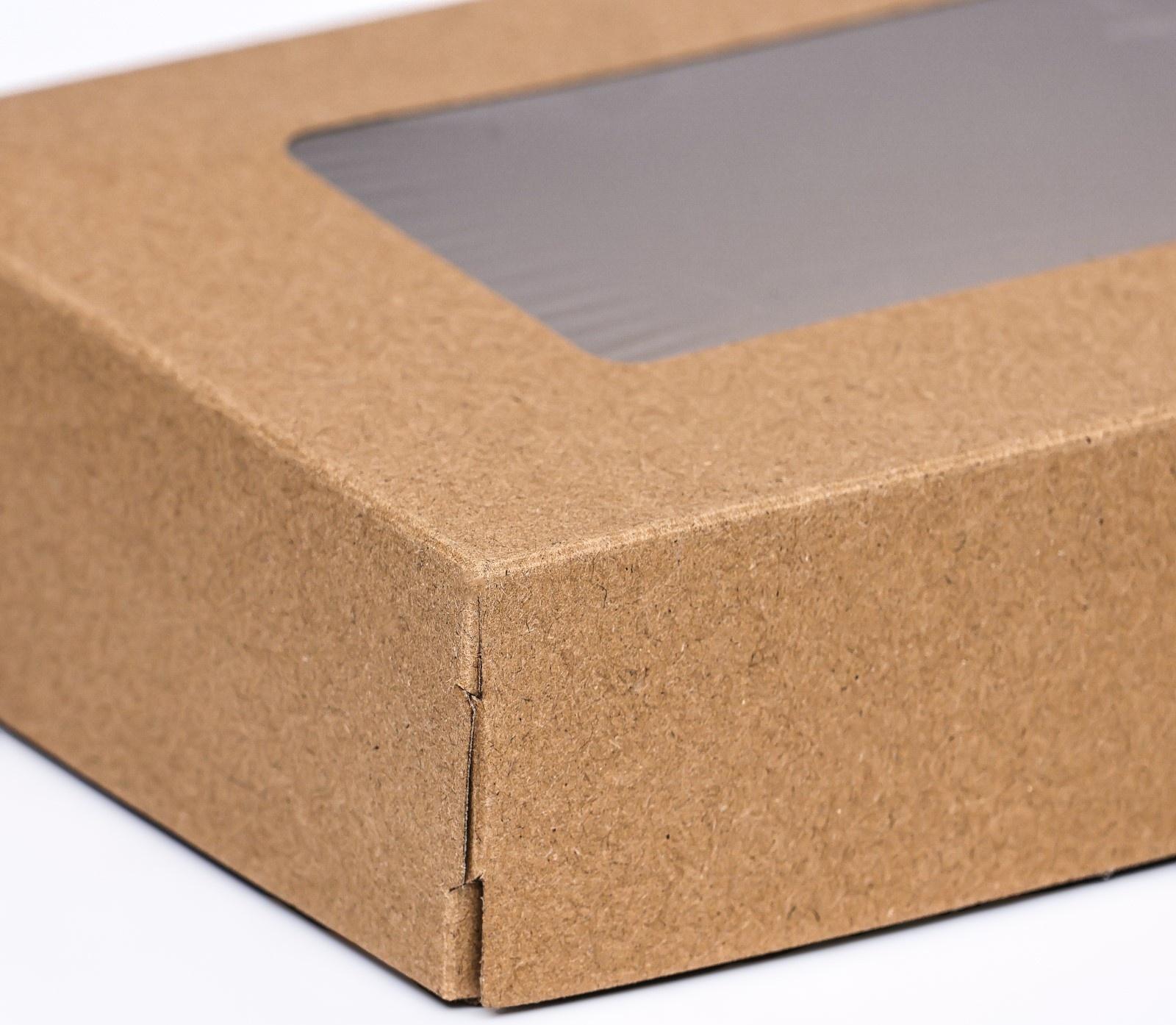 Контейнер на вынос, с окном,  крафт, 20 х 12 х 4 см