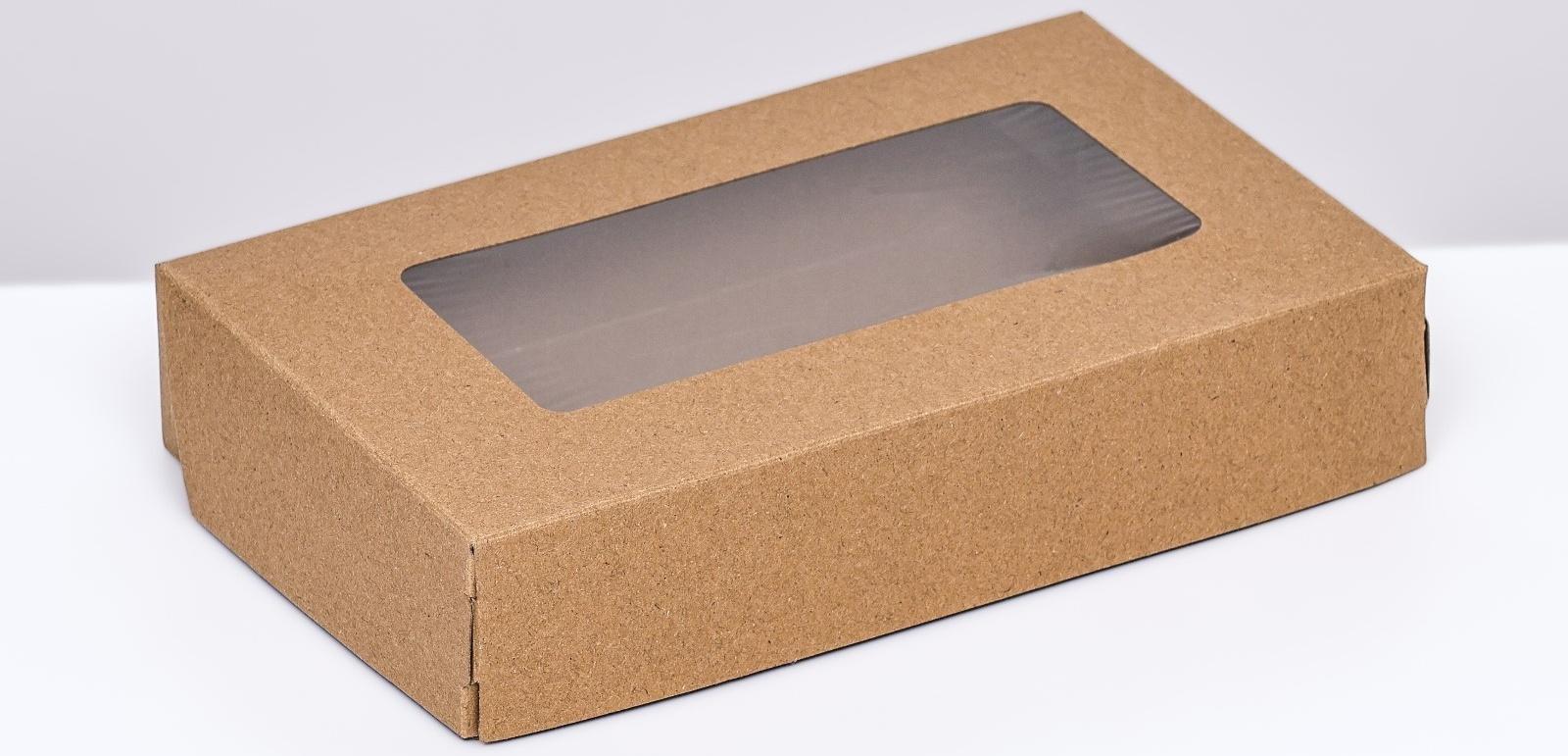 Коробка складная, крафт, 20 х 12 х 4 см, 1 л