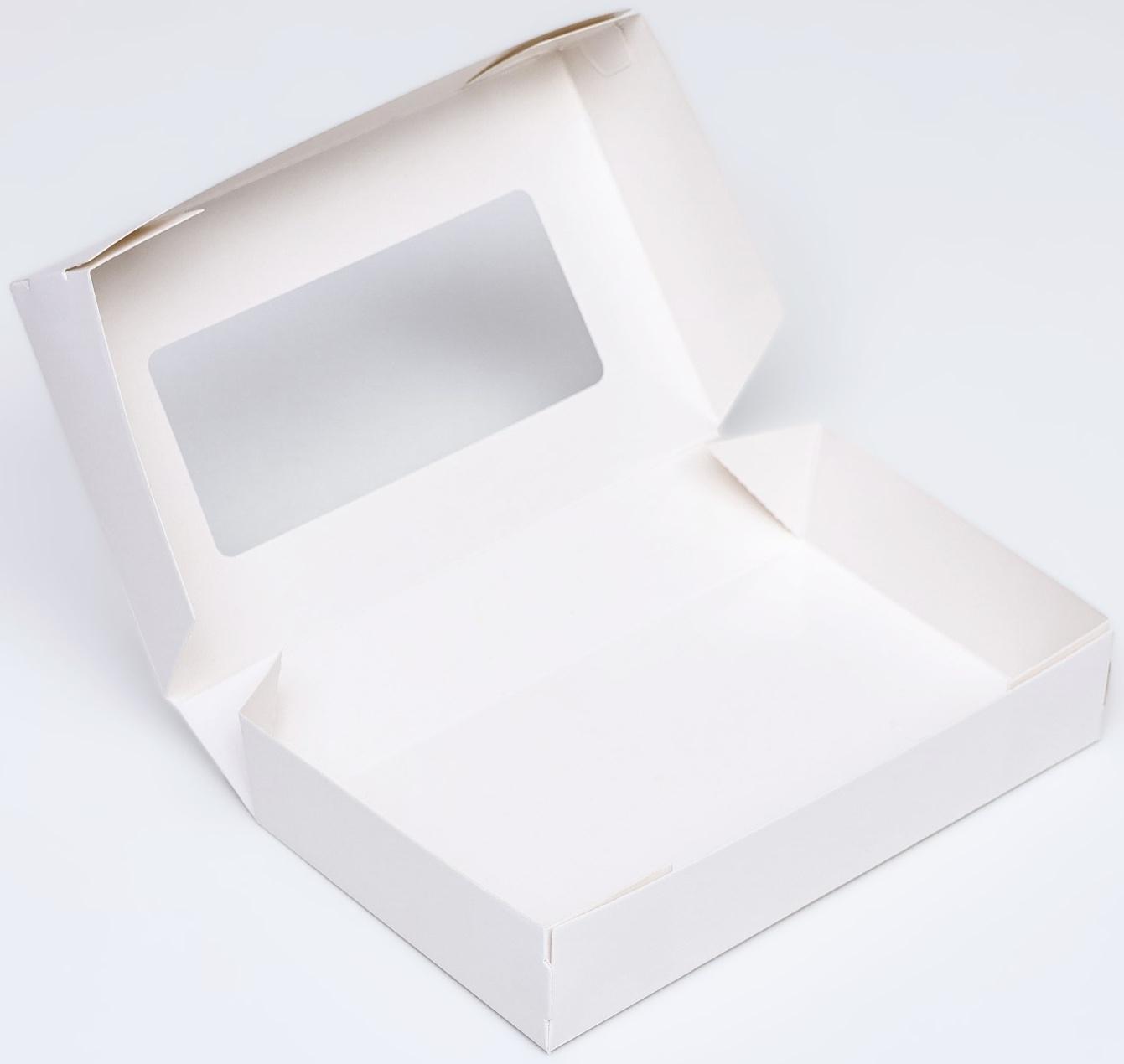 Контейнер на вынос, с окном, белый, 20 х 12 х 4 см